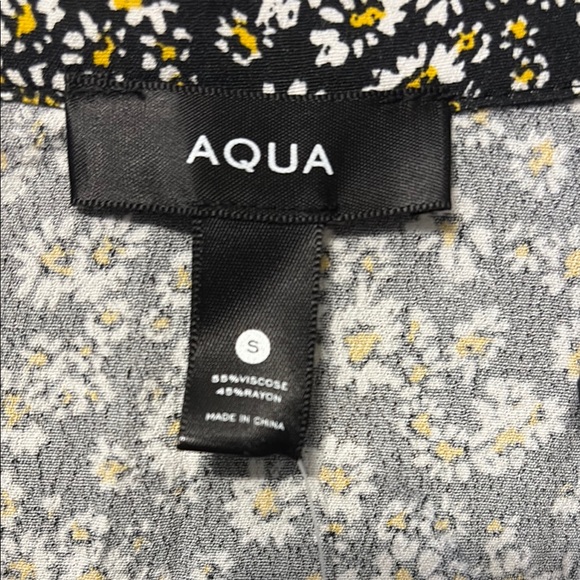 Aqua Elegant Black and White and yellow Floral Dress - Picture 2 of 8